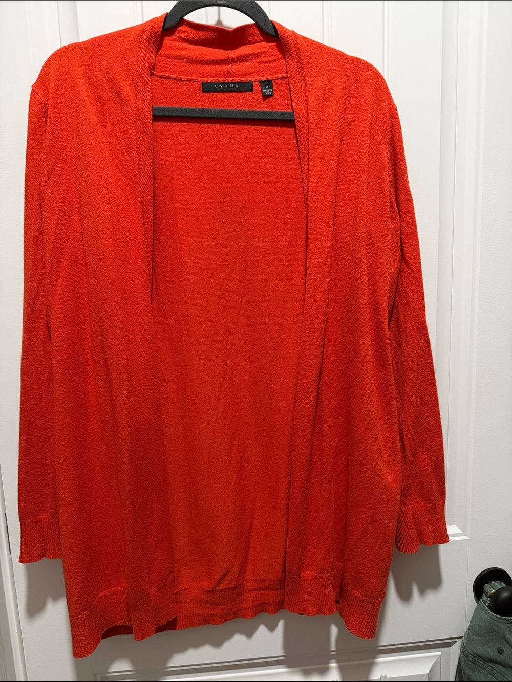 Cyrus Open-Front Women’s Cardigan in Bright Orange